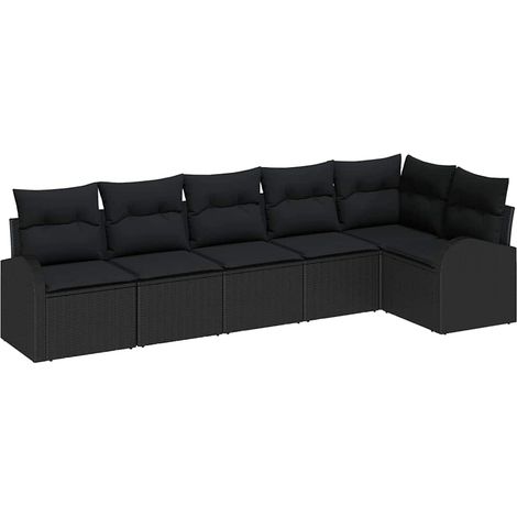 Maison Exclusive - Gartensofa-set Schwarz Poly-Rattan