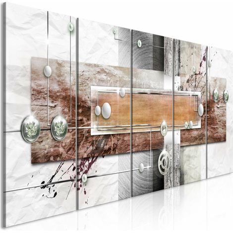 Tableau mécanisme mystérieux marron étroit - 200 x 80 cm (1/4)