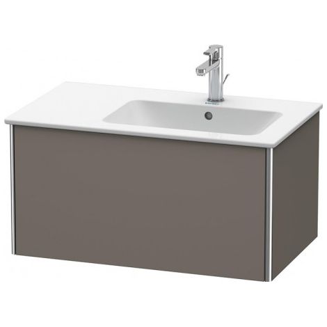 Duravit XSquare Vanity, meuble sous-lavabo mural 81,0 x 47,8 cm, 1 tiroir, pour lavabo ME by Starck 233683, 234583, 234683, Couleur (avant/corps): Flanelle Vernis gris satiné mat soyeux - XS407209090