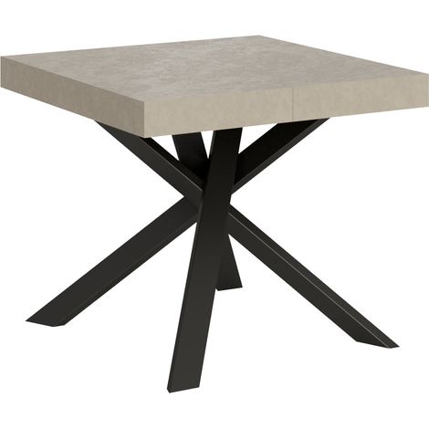 Tavolo Allungabile 90-194x90x76 cm Clerk Cashmere Gambe Antracite (1/4)