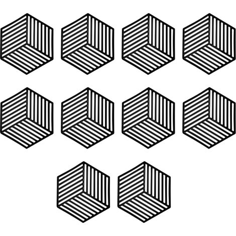 Set Sous-Verres Géométriques - 10 Pièces Hexagonaux - Absorbants et Résistants aux Salissures - Pour Verres, Vases, Plats - Usage Intérieur (1/5)