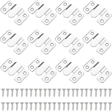 CCYKXA 12-Piece Concealed Recessed Mounting Brackets, Heavy-Duty Interlocking Furniture Connectors, Stainless Steel Wall Hanging Hardware for Photos, Mirrors, and Image Displays (1/5)