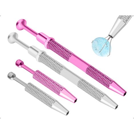 4 pièces Pince à percer, Dévisseur de boule, Outil de préhension de boule, Outil de ramassage à 4 griffes, Pour bijoux en diamant, perles, montres, lunettes (Argent et Rose) (1/5)
