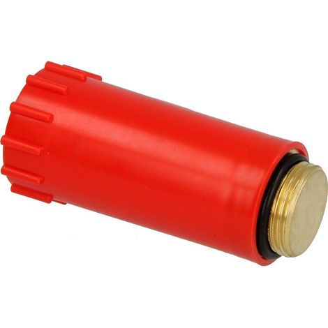 Bouchon de montage 3/4, rouge avec filetage en laiton
