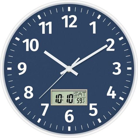 Horloge Murale Numérique Affichage Heure Date Température Silencieuse Sans Tic Tac Alimentée Par Piles (1/4)