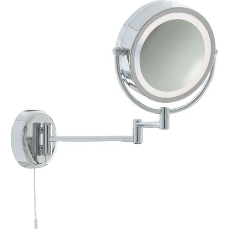 Miroir de salle de bain avec bras articulé métal chromé IP44, E14 25w maxi (1/3)