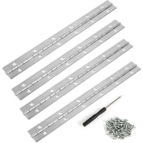 Charnière piano inox, 4 pièces charnière piano 30 cm, charnière piano, charnière à tige, charnière inox, charnière piano pour armoires de bateau, boîte de rangement (1/5)