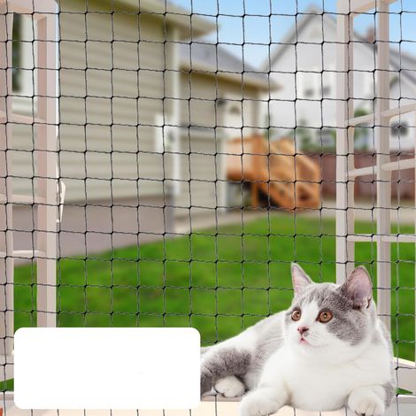 Filet de Protection Chat en Nylon 3x4m, Filet Chat Balcon noir, Découpable, Vue Dégagée, Respirant, Résistant aux intempéries, Facile à utiliser (1/5)