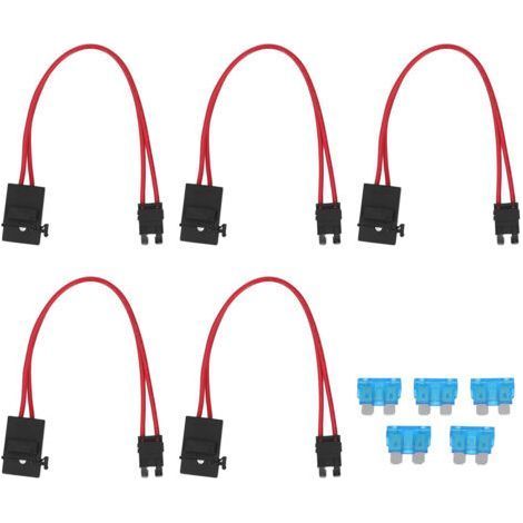 5pcs Connecteur de porte-fusibles Connecteur Mini extension de fil lourde pour véhicule ATM 20A 16AWG avec 5 fusibles ACT M 19.1mm (1/5)