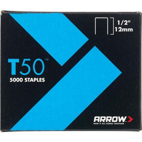 T50 Staples 12Mm (1/2In) Pack 5000 (4 X 1250) (1/3)