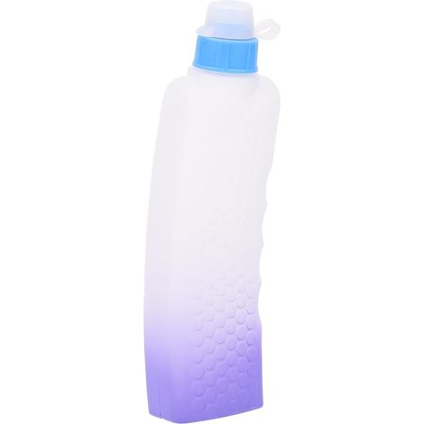 Bouteille d'eau de 330 ml à couleur dégradée avec couvercle incurvé en silicone, contenant et réutilisable pour boissons sportives (1/5)