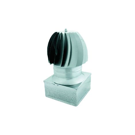 Fumaiolo radiante in lamiera zincata, con cuscinetto a bagno d'olio base quadrata Zincato 22x22 cm