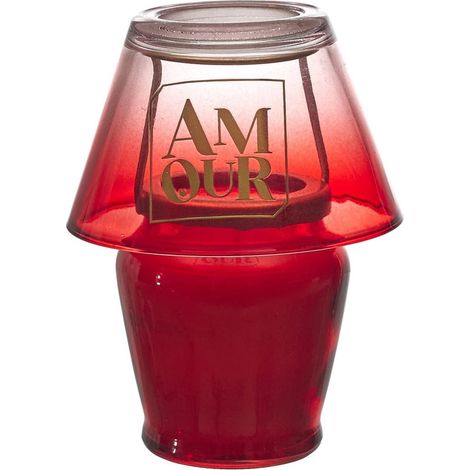 Bougie parfumée en forme de lampe d'amour (H12,5 cm) senteur rêve poudré (1/5)