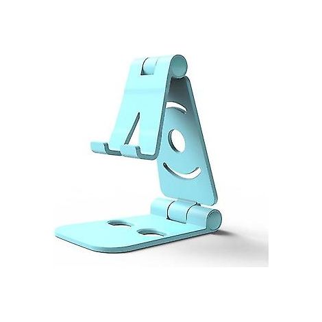 Support de téléphone portable mini et pliable pour bureau, réglable sur 4 degrés, universel pour iPhone et Android (bleu) (1/3)