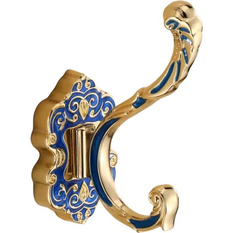 Wandhaken in Form eines Phönixschwanzes, geeignet für Eingänge und Badezimmer (blau, 5,3 x 8,1 x 12 cm, 2 Stück). (1/5)