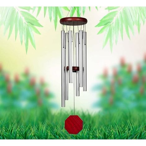 Windspiele mit beruhigendem und entspannendem Klang, 6-teiliges Set aus Aluminiumrohren, für den Außenbereich, geeignet für Haus, Garten, Hof, Balkon und als Innendekoration. (1/5)