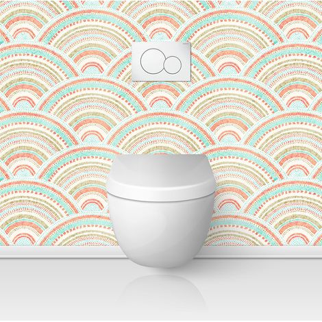 Crédence adhésive WC - Motif oriental - 60x60 cm - Adhésif MAT (1/3)