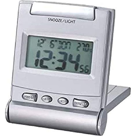 techno line WQ 170 Orologio da Viaggio, Plastica, Argento, 6.9 x 2 x 9 cm (1/2)