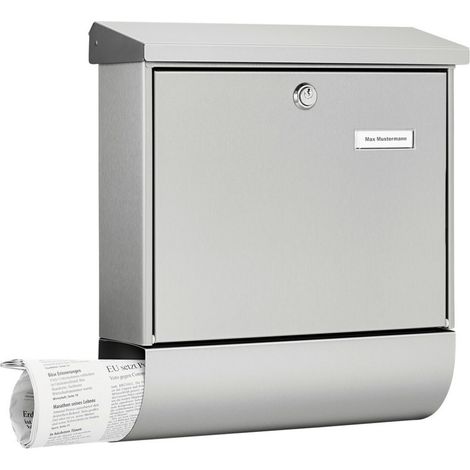 Burg-Wächter Briefkasten Amrum mit Zeitungsfach V-Form, Postkasten Edelstahl rostfrei (1/5)