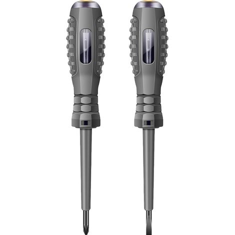ANENG B04 2 Stück Elektrischer Spannungsprüfer Stift Schlitz-/Kreuzschlitzschraubendreher Neonlampe Magnetspitze N