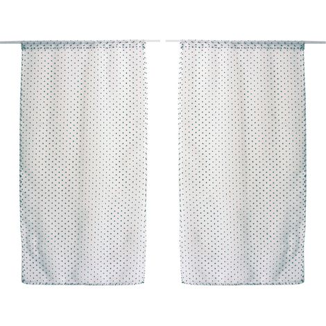 Paire de Voilages "Lolita" 60x160cm Blanc & Vert Jade