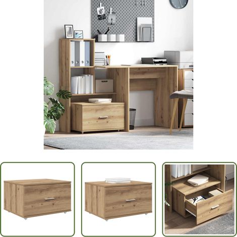 vidaXL Schubladen - Schubladenschrank Mit Rad Artisan-Eiche 55 x 45 x 31 cm (1/5)