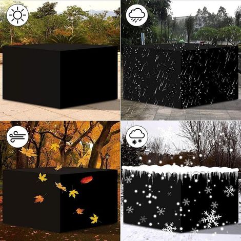 Housse Salon de Jardin Protection Bache Table de Jardin Mobilier Extérieur Imperméable Coupe-Vent Anti-UV Résistant Au Froid (1/5)