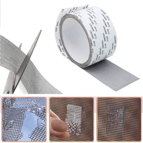 Ruban de réparation en fibre de verre pour moustiquaires (5 cm x 200 cm) – Déchirable à la main pour des réparations rapides de fenêtres et de moustiquaires. (1/5)