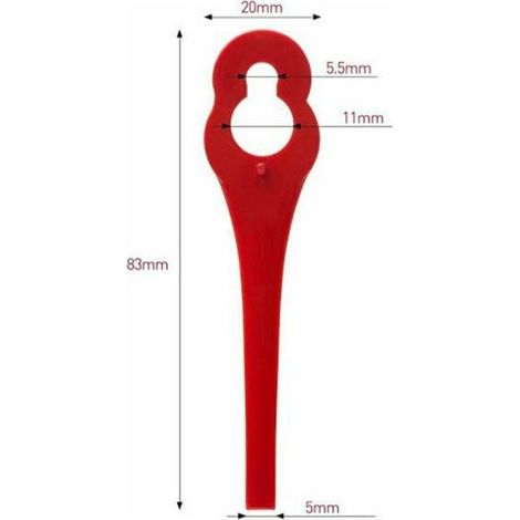 Lot de 100 lames en plastique pour coupe-bordure – Compatible Florabest FRTA 20 A1, FAT 18B3, FRT18A – Coupe nette et facile à installer (1/3)