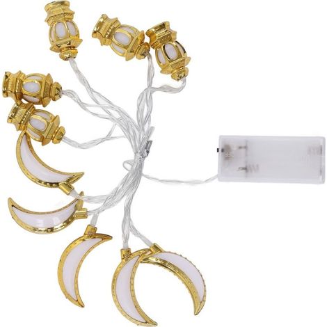Guirlande Ramadan – 1.5m – 10 LED – forme lune – festival Eid / Noël – décoration jardin / chambre (1/5)