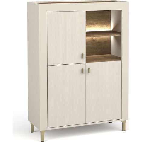 Estantería Mormavu 105, Cachemira, Con puertas, Aglomerado laminado, Número de puertas: 0, Número de cajones: 0, 136x97x40cm, LED (1/5)