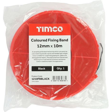 TIMCO Coloured Fixing Band Black - 12mm x 10m