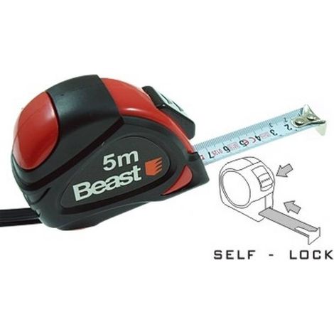 Mètre Ruban Class II 5 m x 19 mm - Auto-Lock - CE - Précision et Facilité d'Utilisation - Usage intensif - Beast (1/5)