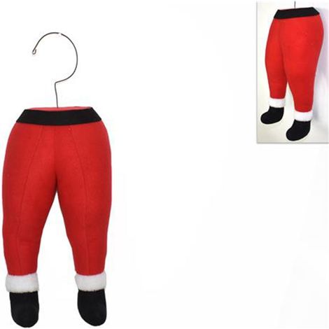 Gambe di babbo natale rosso decorazioni per albero di natale addobbi puntale o da infilare nell'albero in tessuto 48 cm (1/5)