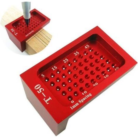 Outils de précision pour le travail du bois, outil de mesure de trous en alliage d'aluminium, règle de positionnement de trous métrique, outil de marquage en T (1/5)