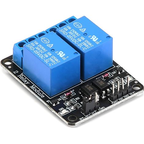 Module Relais 5V DC 2 Canaux avec Optocoupleur DC 5V à 230V, Pour Plateformes de Développement (1/5)