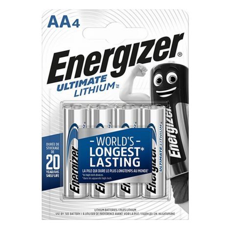 Energizer blister 4 batterie AA stilo al litio L91C4 - EN001