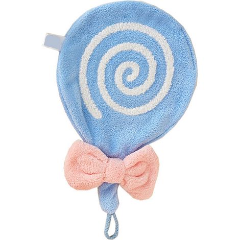 Serviette de main pour enfants 【Soft Coral Velvet】 Ultra absorbante et rapide à sécher 【20x30cm】 Serviette de bain avec cordon de suspension pour la cuisine ou la salle de bain 【Couleur Bleue】 【Lot de (1/5)