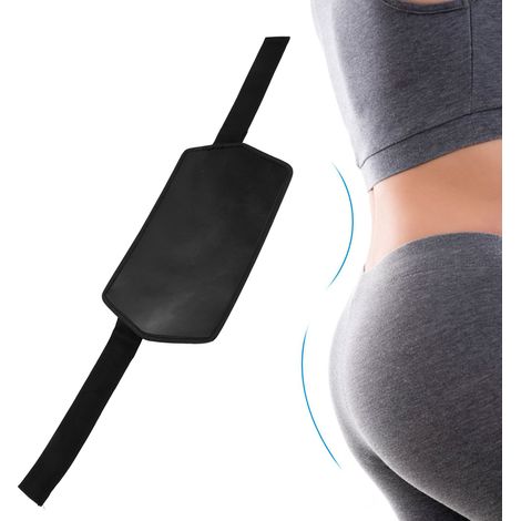 Hüftstoß-Fitnessgürtel, schwarzes PU-Leder, für Männer und Frauen, tragbares Training (1/5)
