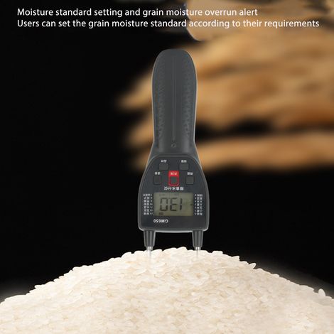Analyseur numérique d'humidité des grains, sonde double rétroéclairée, testeur de céréales avec alerte vocale pour haricots, riz, blé et maïs. (1/5)