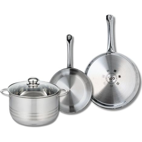 Ensemble de 2 Poêles de cuisson 24 et 28 cm et 1 faitout 24 cm Elo Profi Brillant (1/5)