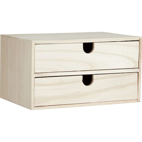 Artemio Blocco in Legno 2 cassetti 24 x 16 x 13,3 cm, Beige, 24 x16 x 13.3 cm (1/3)