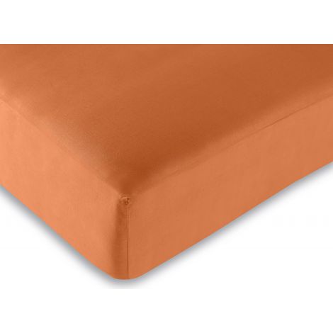 Drap housse Orange 180 x 200 cm / 100% coton / 57 fils/cm²