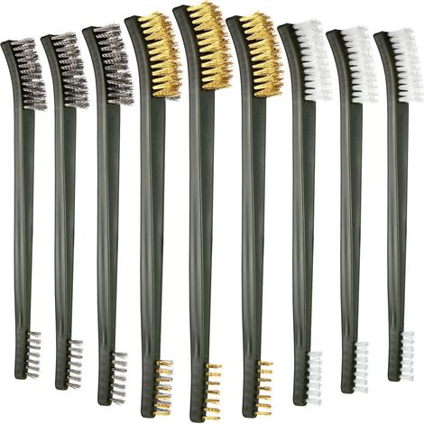 Mini Brosse À Fil - Ensemble De 9 Pièces En Laiton Acier Inoxydable Et Nylon - Pour Nettoyage Détaillé De La Rouille De La Peinture Et Des Soudures (1/5)