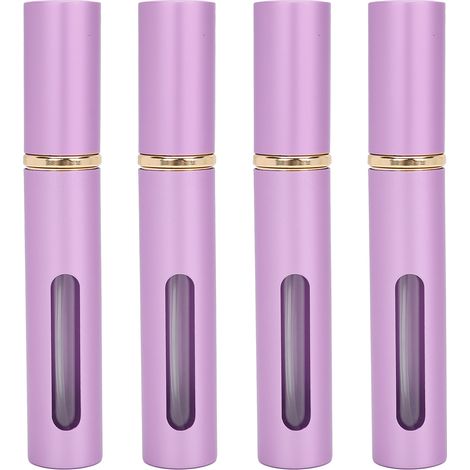 Lot de 4 flacons rechargeables en verre de 10ml pour parfum, vide, portable, violet (1/5)