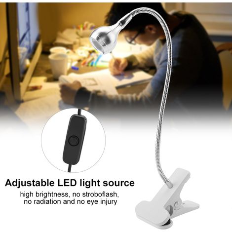 Lampe LED USB à pince flexible et col de cygne pour étudier, lire, lampe de bureau, lampe à pince flexible, veilleuse, lampe cadeau élégante (1/5)