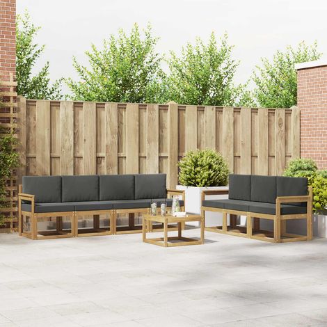 vidaXL Set di divani da esterno 7 pz 7-Posti White and Anthracite (1/5)