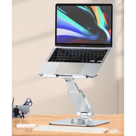 Support d'ordinateur portable rotatif à 360° pour bureau, support d'ordinateur portable réglable en hauteur/angle pour le travail collaboratif, support d'ordinateur ergonomique pour MacBook Pro/Air, o (1/4)