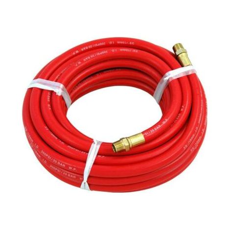 Air Line Hose 10M 30ft 3/8"" BSP Rubber Reel Compressor Brass Connector CT0002