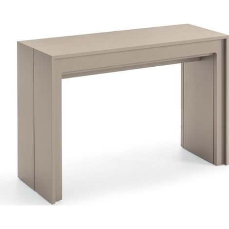 Consolle Allungabile Segmenta in MDF Laccato Tortora Opaco, Tavolo Estensibile Antigraffio di Design fino a 297,5 cm - Segmenta (1/4)